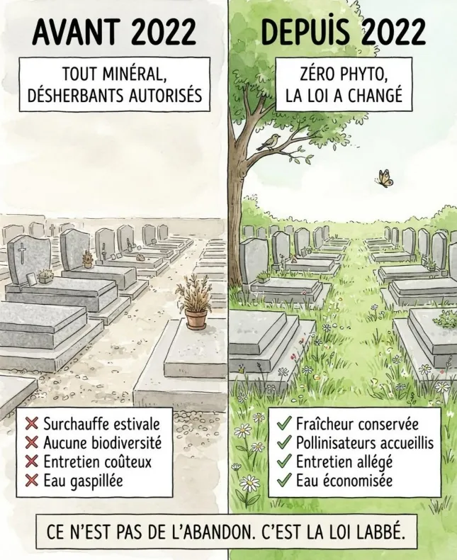 Lire la suite de l'actualité 🌿 Un cimetière plus vert, ce n’est pas un cimetière abandonné !